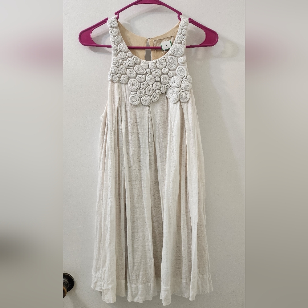 Elegant Cream Dress with Floral Accents - Picture 1 of 9
